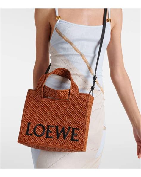 Loewe Paula S Ibiza Font Small Raffia Tote Bag In Brown Lyst UK