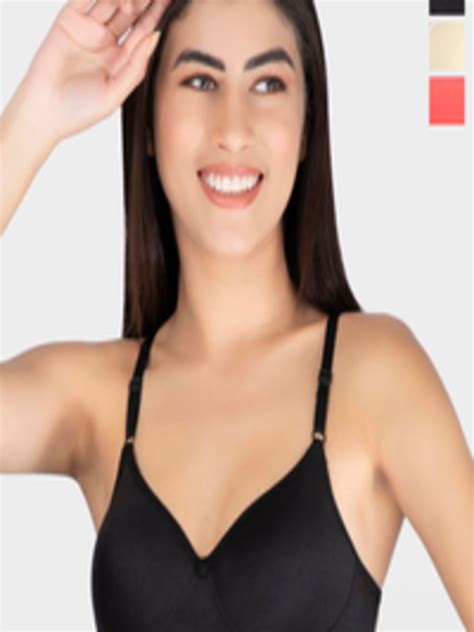 Buy Fabme Pack Of 3 Full Coverage Heavily Padded Seamless T Shirt Bras With All Day Comfort