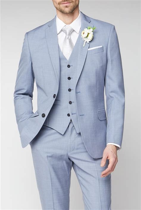 Occasions Sky Blue Regular Fit 3 Piece Suit In 2021 Gray Groomsmen