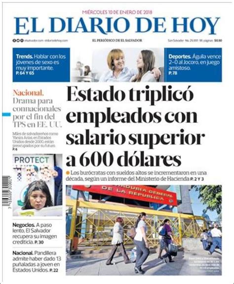 Periódico El Diario de Hoy El Salvador Periódicos de El Salvador