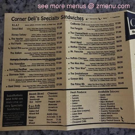 Online Menu Of Corner Deli Restaurant Ontario California 91764 Zmenu