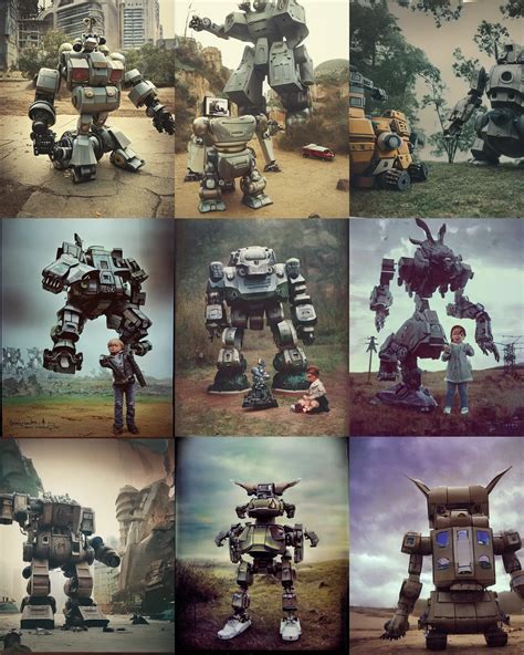 Giant Oversized Futuristic Chubby Battle Robot Mech Stable Diffusion