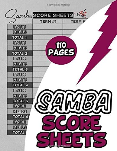 Samba Score Sheets Samba Game Record Score Keeper Book Large Size X