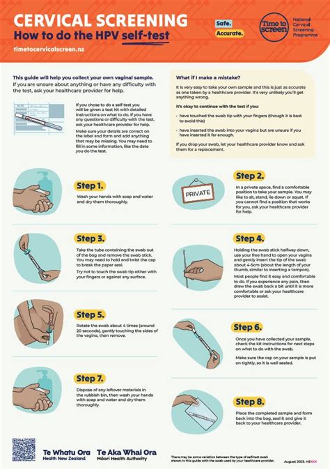 Cervical Screening How To Do The Hpv Self Test English A4 Portrait Po