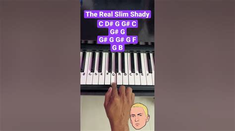 Easiest Eminem Song The Real Slim Shady On Piano Eminempiano Pianolesson Pianonotes Rapgod