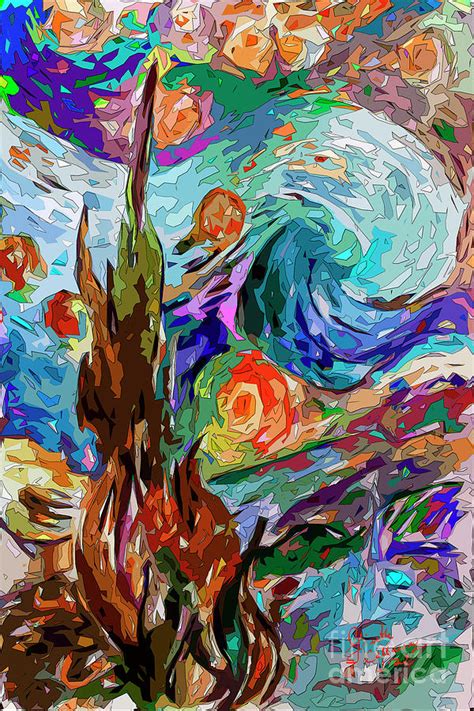 Abstract Van Gogh Adaptation Starry Night By Ginette