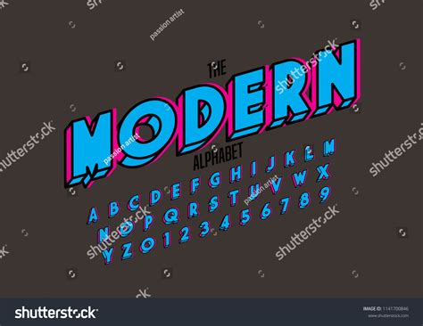 Vector Of Modern Bold Font And Alphabet Royalty Free Stock Vector