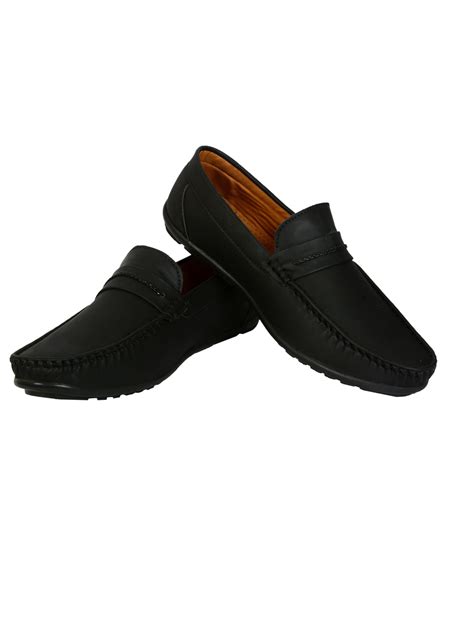 Buy Online Black Leather Slip On Loafers From Casual Shoes For Men By Glamour For ₹859 At 14