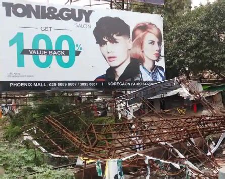 Dead After Ft Billboard Frame Collapses On Vehicles In Pune