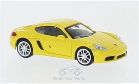 Modellino In Miniatura Porsche Cayman 1 87 Minichamps 718 Giallo 2016