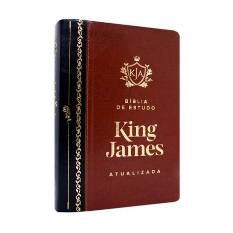 Bíblia De Estudo King James Atualizada Letra Grande Capa Luxo Marrom E