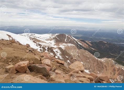 Snow Capped Mountains Pikes Peak Stock Photo Image Of Colorado Gods