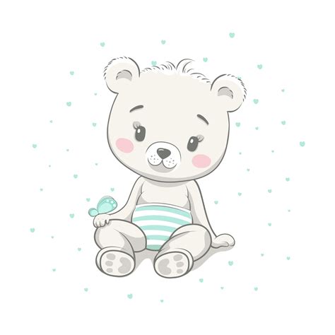 Premium Vector Cute Baby Bear Cartoon Illustration