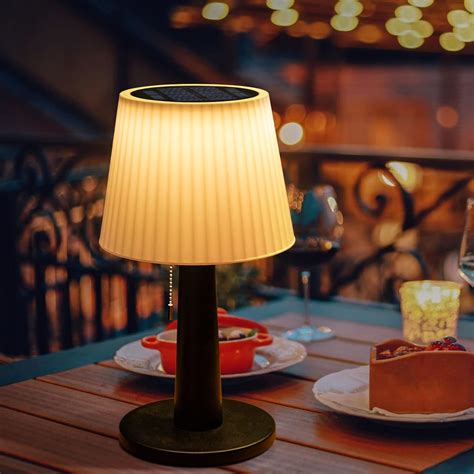 Tryme Solar Table Lamp 3 Way Dimmable USB Rechargeable Lamp With Pull