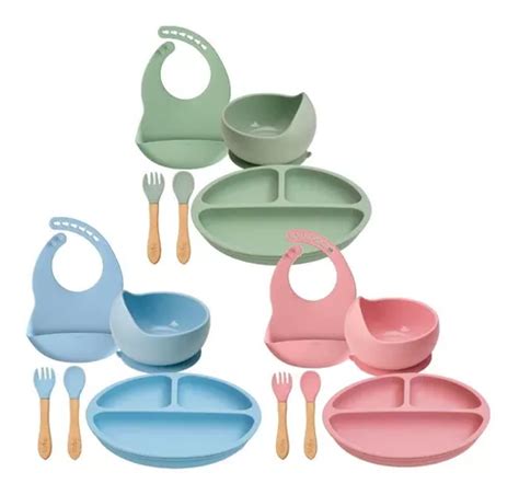 Kit Alimentação De Silicone Bebe Introdução Alimentar Buba Frete grátis