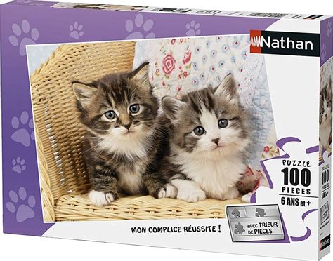 Puzzle enfant 100 pièces duo de chatons chat Nathan 86766