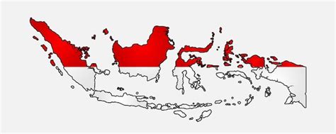 Premium Vector Indonesia Map Flag Vector Design