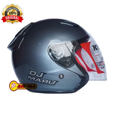 Jual HELM KYT DJ MARU HALF FACE SOLID GORILLA GREY GLOSSY ORIGINAL