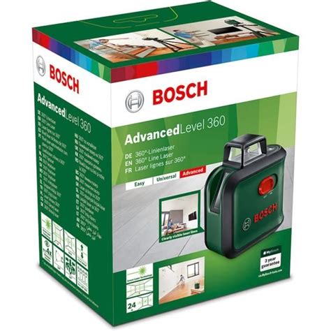 Laser Lignes AdvancedLevel 360 De Bosch Avec Trepied Premium 3 Laser