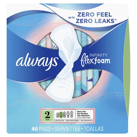 Always Infinity Super Pads Absorbency With Wings Unscented Size 2 46