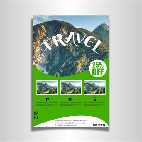 Premium Vector Travel Flyer Template In Vector Format Trendy Design