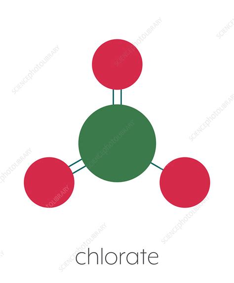 Chlorate anion chemical structure, illustration - Stock Image - F028/2371 - Science Photo Library