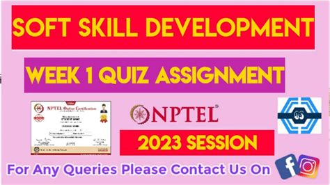 Soft Skill Development Week 1 Quiz Answer Solution 2023 Nptel