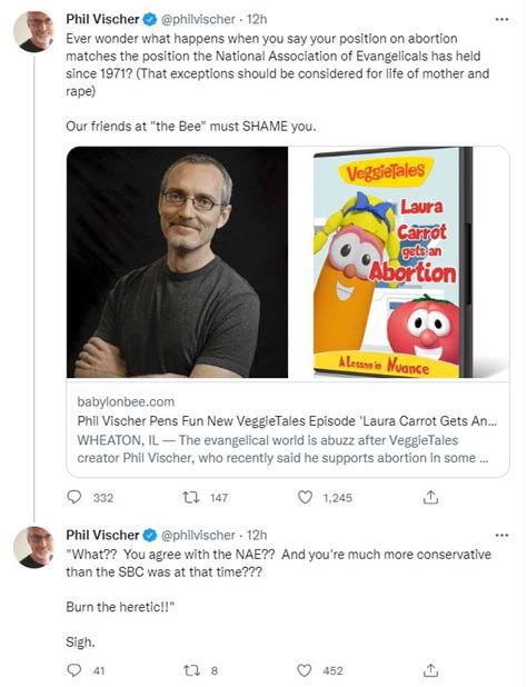 Veggie Tales Creator Phil Vischer Comes Out As Pro Choice Protestia