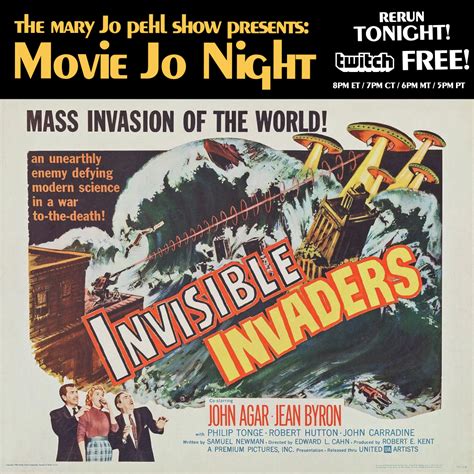 Mary Jo Pehls Movie Jo Night Invisible Invaders Reruns Tonight For