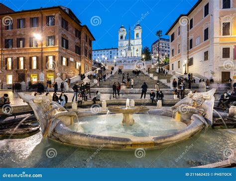 Rome, Piazza Di Spagna with the Barcaccia Fountain Made by Pietro ...