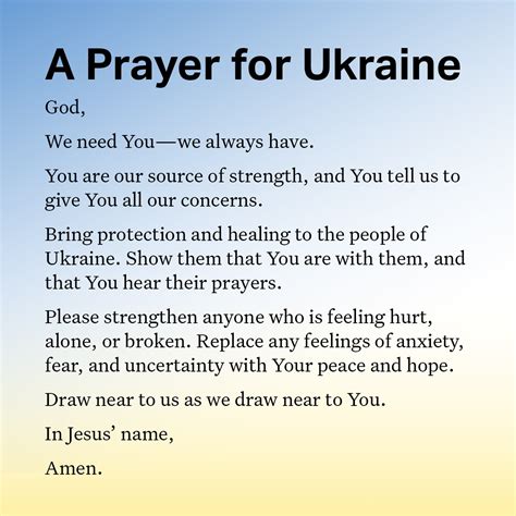 A Prayer For Ukraine YouVersion