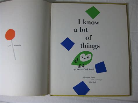 I Know A Lot Of Things Par Rand Ann And Paul Very Good Cloth 1956