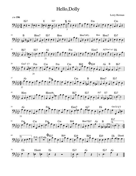 Hello Dolly Sheet Music For Piano Download Free In Pdf Or Midi