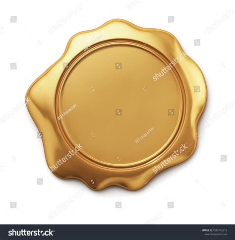 Gold Sealing Wax Seal On White Stock Illustration 1583716273 | Shutterstock