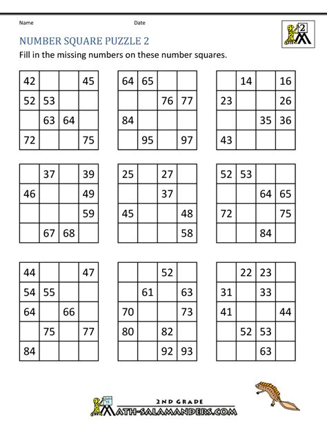 Printable Number Square To 100