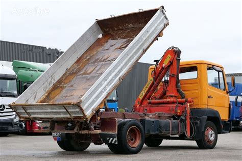 Camion Benne Mercedes Benz 814K 3 Way Tipper Crane Palfinger PK4600A