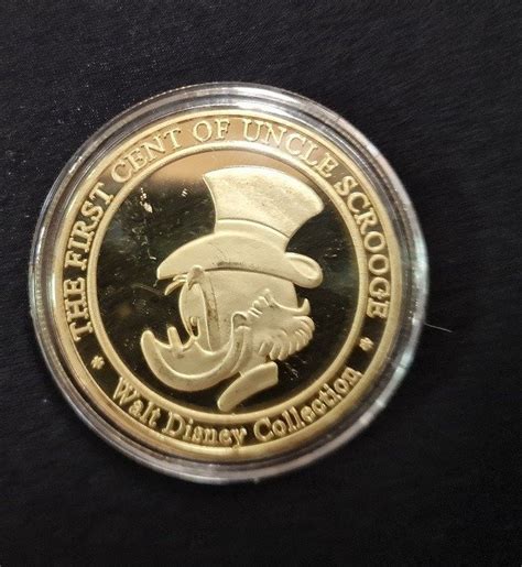 Uncle Scrooge The First Cent Of Uncle Scrooge Gold Plated Coin