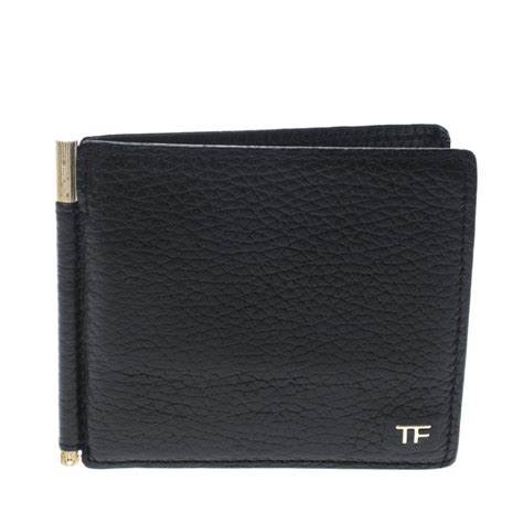 Tom Ford Black Leather Money Clip Wallet Tom Ford The Luxury Closet