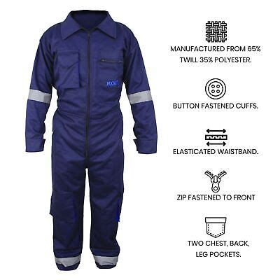 BLUE Work Wear Men S Overalls Boiler Suit Coveralls Mechanics