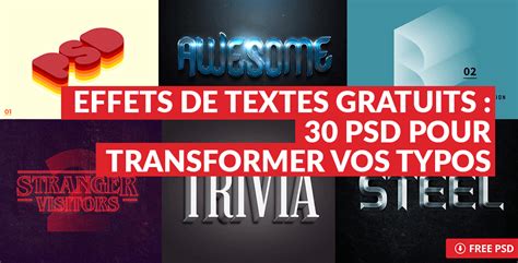 Effets De Texte Gratuits Psd Pour Transformer Vos Typos Blog