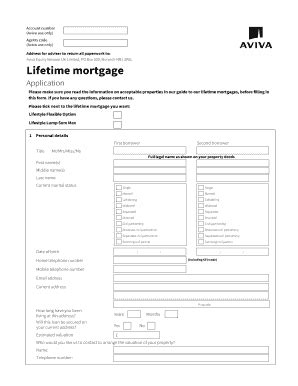 Fillable Online Lifetime Mortgage Aviva Fax Email Print Pdffiller