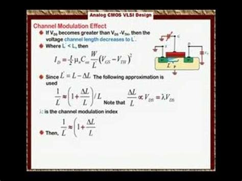 Analog Cmos Vlsi Lecture One Nmos V I Saturation B Youtube