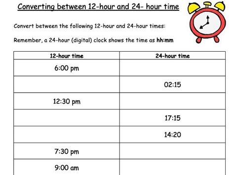 24 Hour Time Conversion Worksheet Teach Starter 51 Off