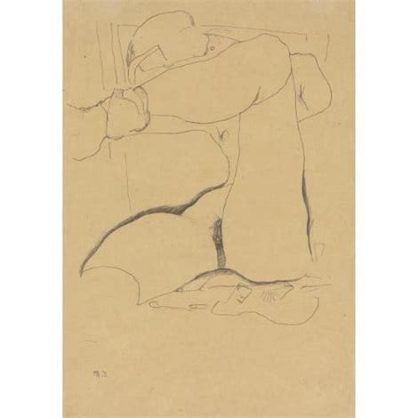 Sitzender Weiblicher Akt Mit Erhobenem Bein Seated Female Nude With