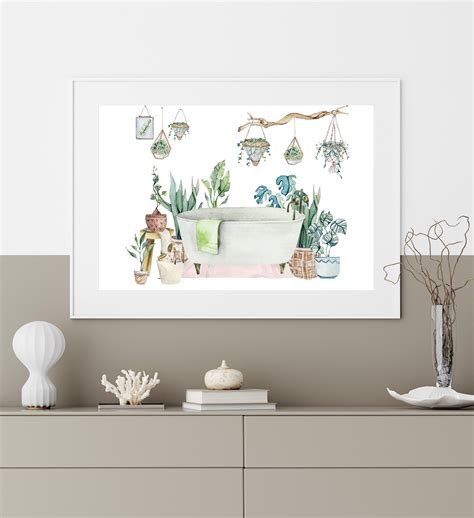 Plant Bathroom Print PRINTABLE WALL ART Bathroom Decor Bath - Etsy