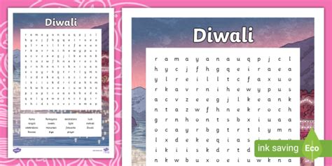 Ks2 Diwali Word Search Teacher Made