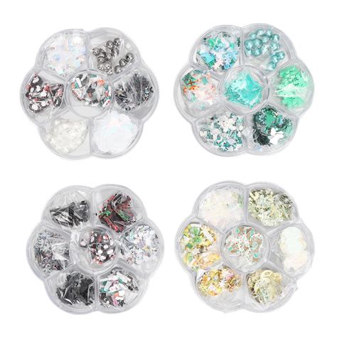 Pack Box D Snowflake Christmas Tree Clay Nail Art Slices