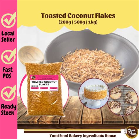 Ready Stock Halal Toasted Coconut Flakes Roasted Coconut Flakes