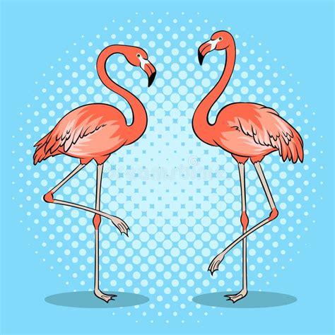 Ilustração Cor de rosa Do Vetor Do Pop Art Do Pássaro Do Flamingo