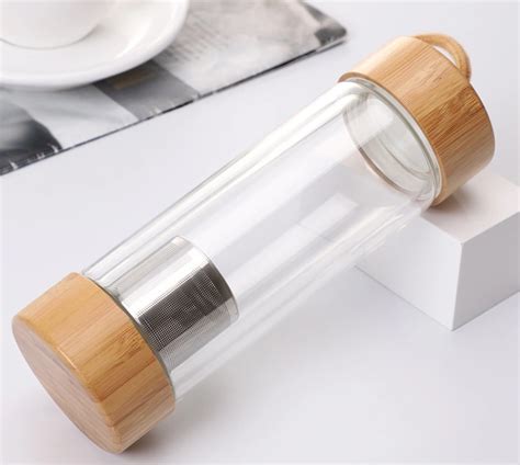 Glass Tea Bottle With Bamboo Lid And Infuser Easy Sourcing On Made In